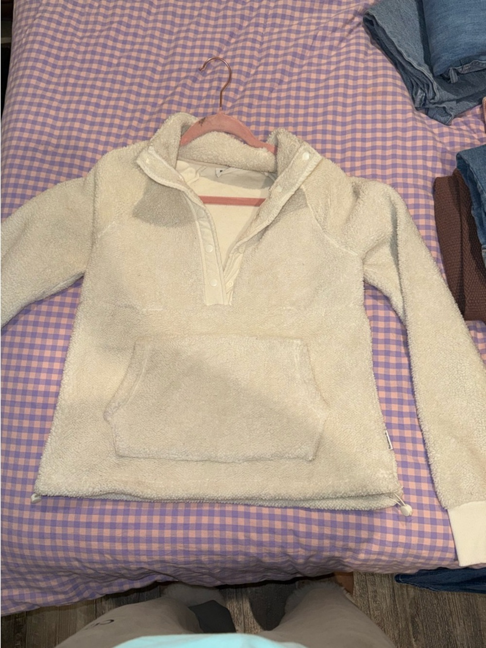 BearPaw Cream Sherpa Pullover Women's Sweater